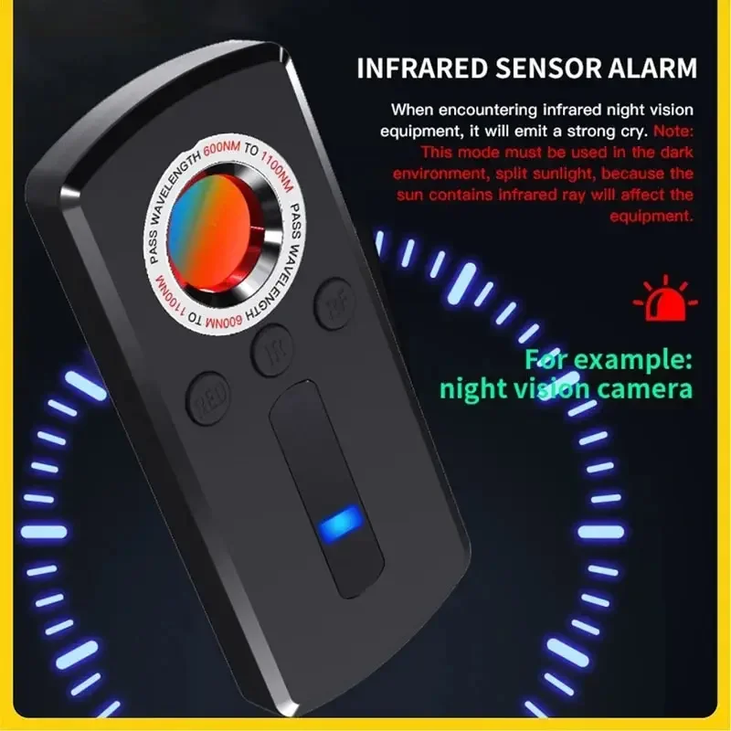 Skrytý detektor fotoaparátu Anti Spy Gadget Profesionálny lovec bezdrôtového signálu GPS Infračervené vyhľadávanie na odposluch Bug Mini zariadenia