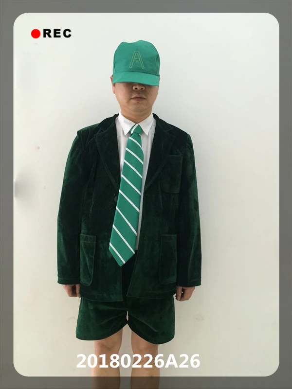 Skupina AC/DC Angus Young School Boy Uniform Cosplay kostým zelený outfit na mieru vyrobený
