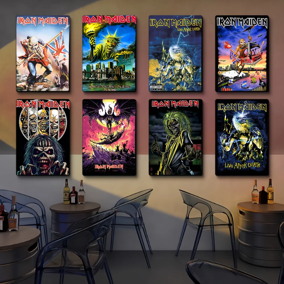 Skupina I-Iron M-Maiden Self-Art Art Plagát Whitepaper Sticker DIY ROOM BAR CAFE DECON DECON
