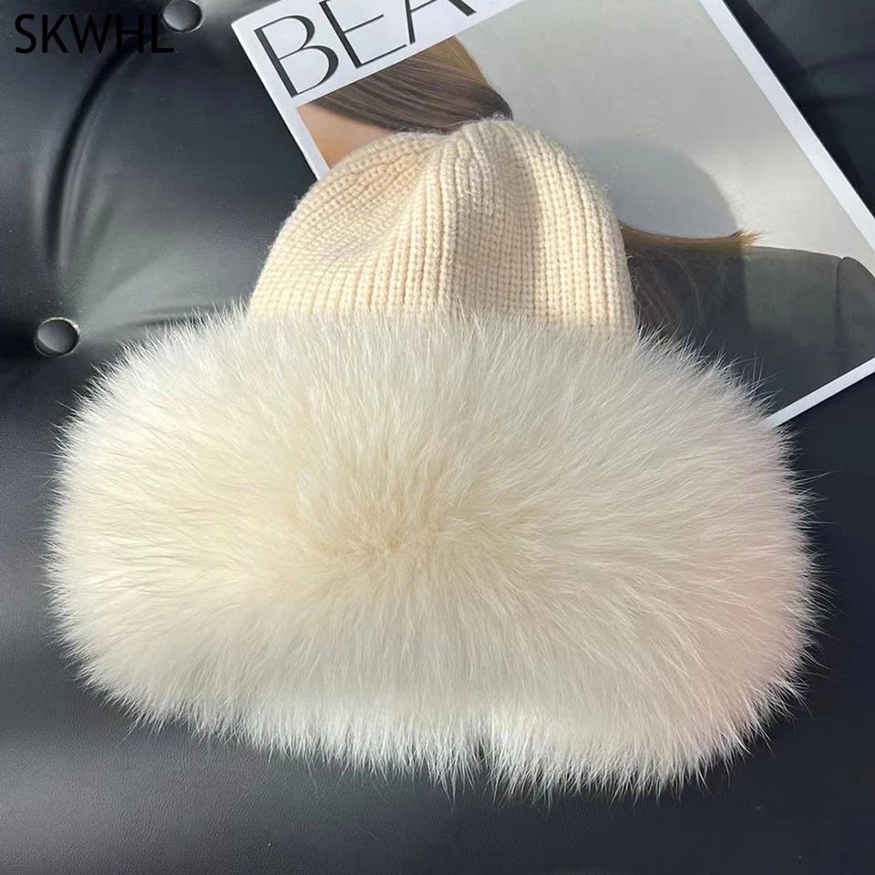 Skutočná kožušina zima pre dámsku čiapku prírodná líška kožušinová čiapka Lady Luxury pletenie líšky kožušinové kožušinové klobúky veľkoobchod
