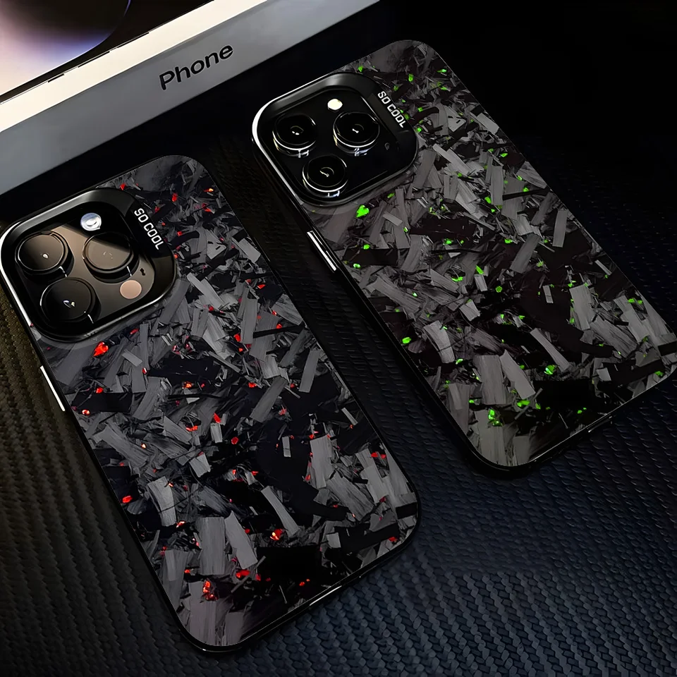 Skutočné kované puzdro na telefonické vlákno pre iPhone 16 15 14 13 12 11 Mini Pro Max x xr xsmax 8 7 plus anti pádový matný zadný kryt