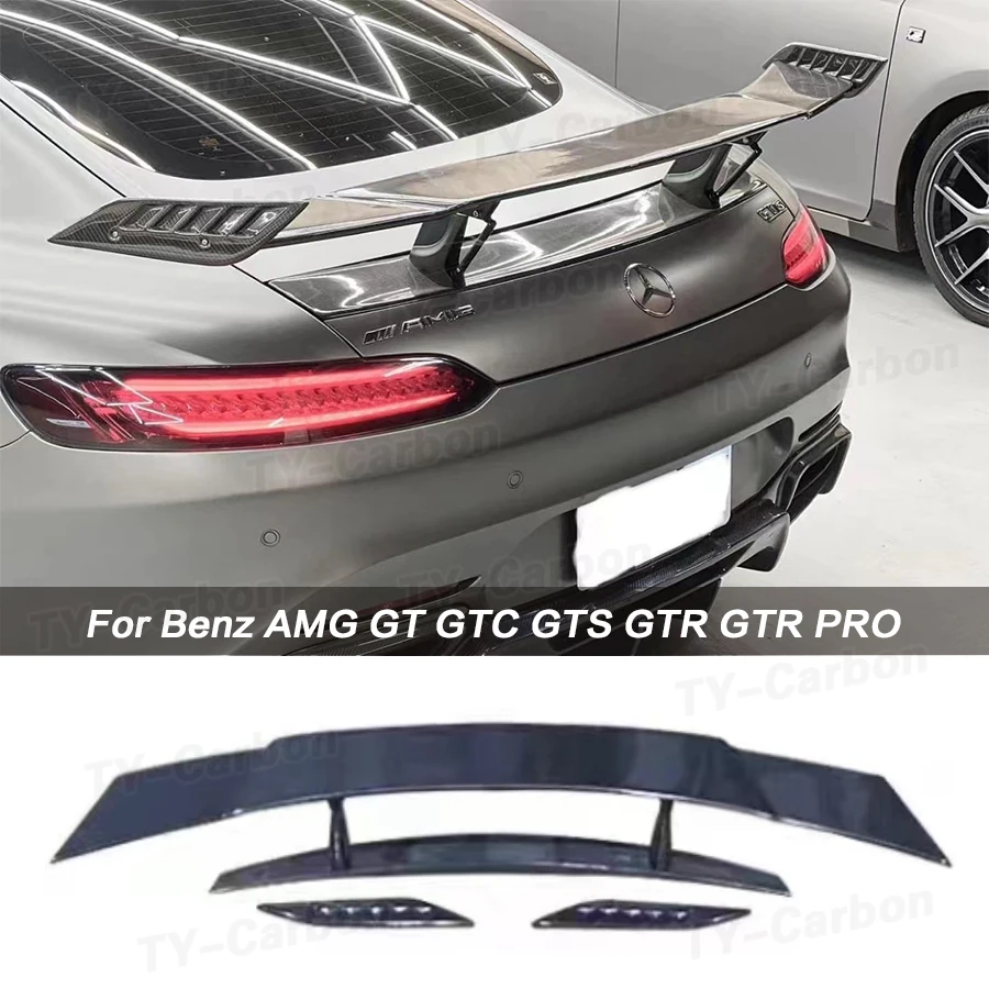 Skutočné krídlo zadného kmeňa uhlíkových vlákien pre Benz AMG GT GTC GTR C190 Coupe Coupe Zadný spojler automobil FRP RZ STYLE 2015-2019