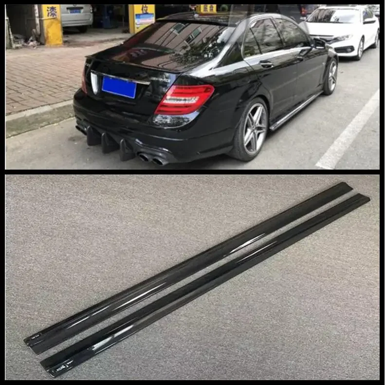 Skutočné predlžovacie sukne na predĺženie sukne na bočné vlákno sukne pre pery pre Mercedes-Benz C-Class W204 2/4door C200 C260 C300 C63 2007-2014