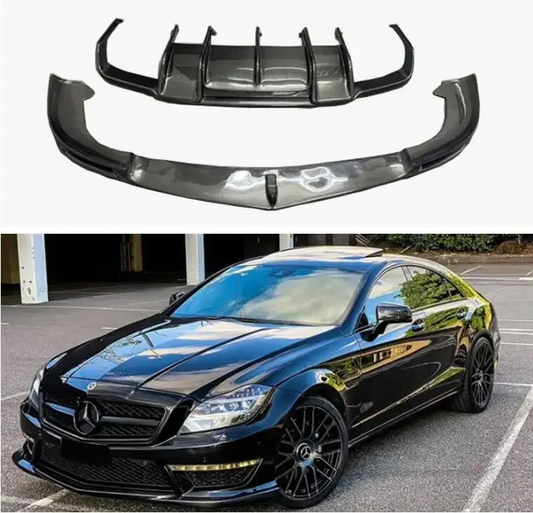 Skutočné predné a zadné nárazníky Spiler Spoiler Trunk Difuser Cover pre Mercedes Benz W218 CLS63 CLS350 2012 2013 2013 2014