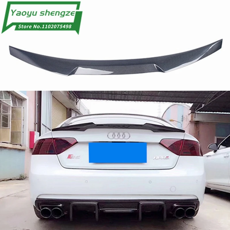Skutočné spojlery zadného krídla z uhlíkových vlákien pre spojler pery pre Audi A5 S5 RS5 B8 2008-2016 Sportback Coupe 2-DR/4-DR Automatické príslušenstvo
