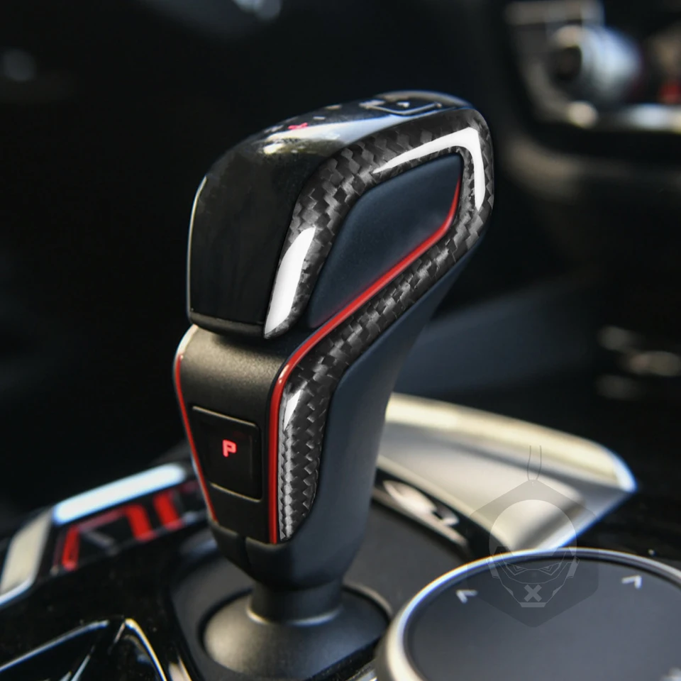Skutočné suché uhlíkové vlákno automatické radenie gombíkový výbava Kryt Cover Car Doplnkové príslušenstvo pre BMW F90 M5 F97 X3M F98 X4M 2019-2023