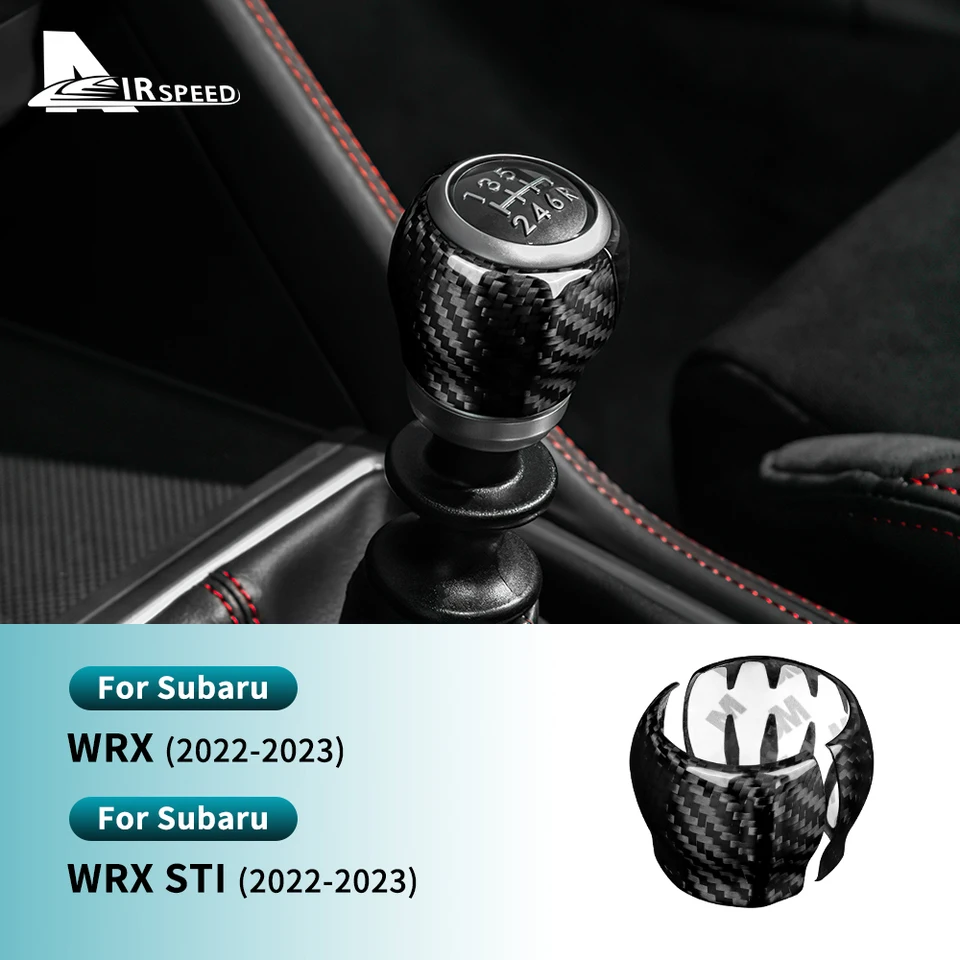 Skutočné tvrdé uhlíkové vlákno prevodový gombík Cover pre posun gombíka pre Subaru WRX 2022 2023 Nálepka LHD RHD Červená čierna interiérová výbava príslušenstva