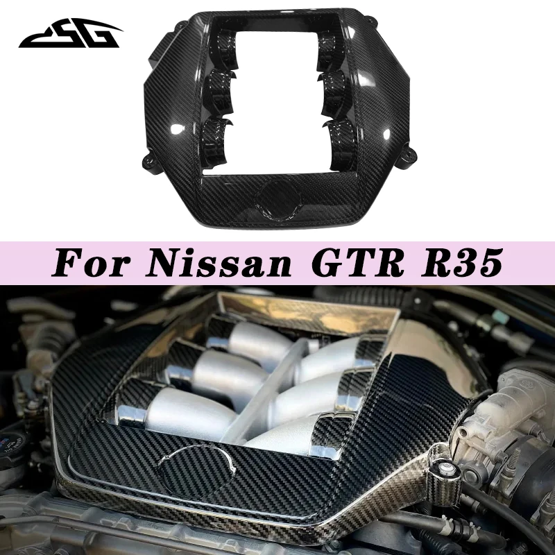 Skutočné uhlíkové vlákno kapucňa Motor Bonnet Tink Accessories for Nissan GTR R35 Motor Cover Cover Style