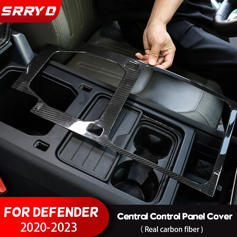 Skutočné uhlíkové vlákno pre Land Rover Defender 110 2020 x P400 HSE CAR CENTRÁLNA PANEL CRAME CRAMP TIRM