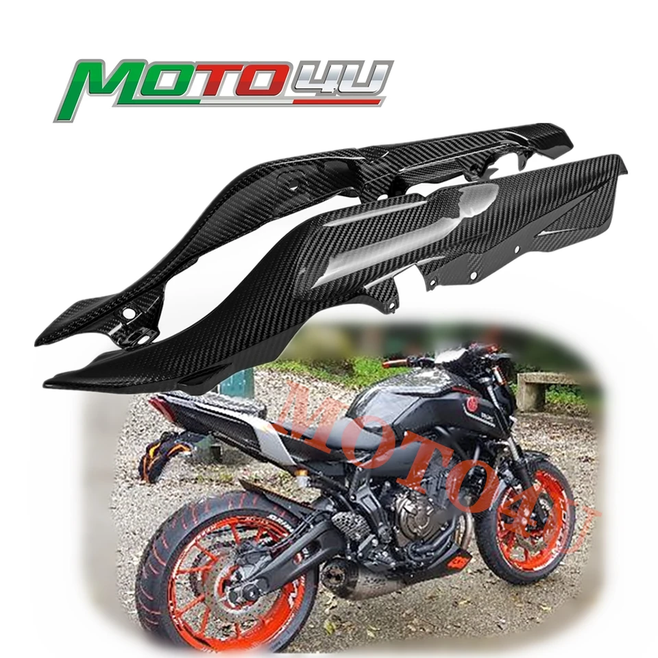 Skutočné uhlíkové vlákno Zadné chvost Sedadla Ráme sedadla Cover Motocyklový kapotáž Gloss Gloss pre Yamaha MT07 MT-07 MT 07 2018 2019 2020
