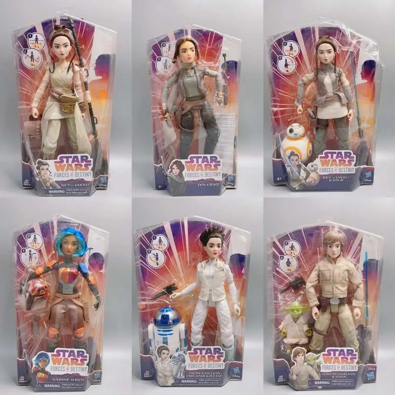 Skutočný hromadný 12-palcový figúrky Star Wars Leia Organ Solo Rey Mannequin Boxed Set Implant Doll Collection Model pre chlapca