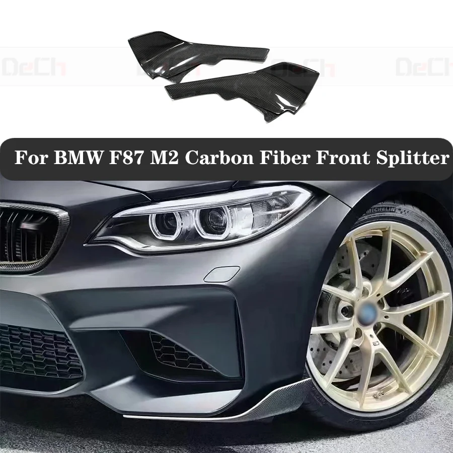 Skutočný kryt Splitter Strana predného nárazníka pre uhlíkové vlákno pre BMW F87 M2 2016-2020