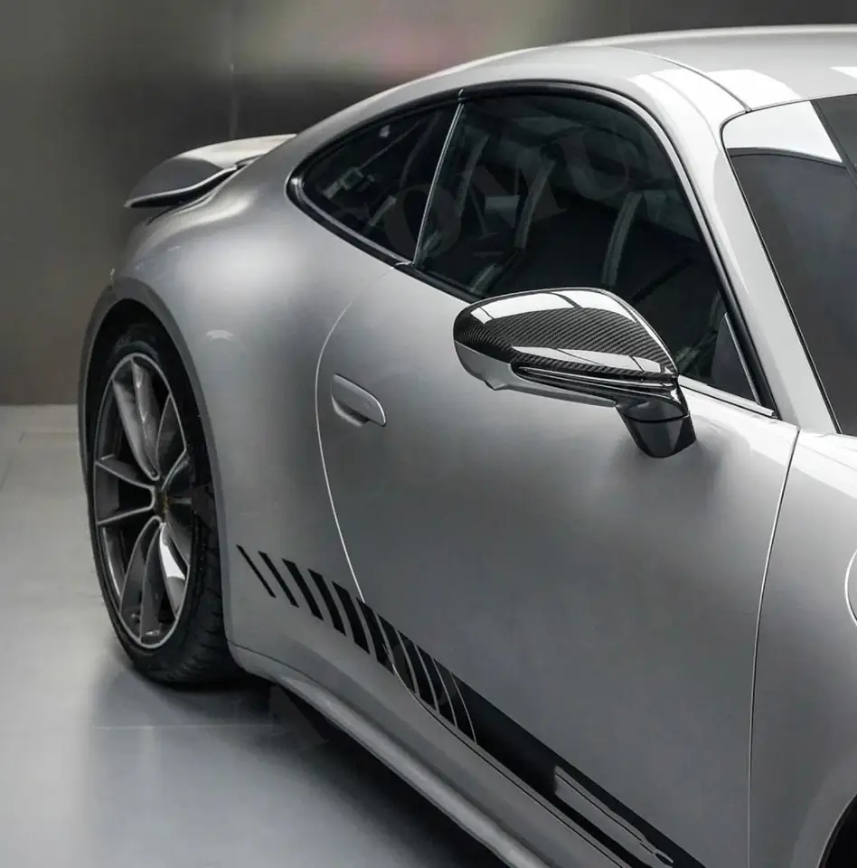 Skutočný kryt zadného zrkadla z uhlíkového vlákna Vysielajte na Porsche Taycan 911 992 Carrera Turbo S 2019-2023
