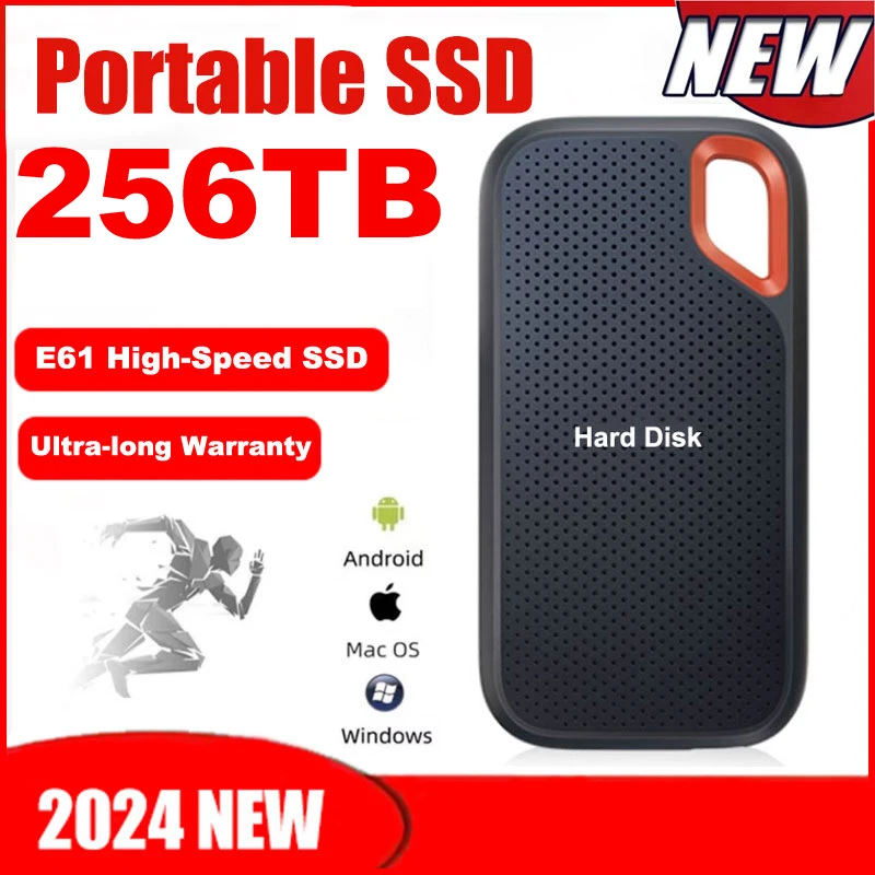 Skutočný prenosný SSD 256TB Vysokorýchlostný externý pevný disk 1TB Pevné disky USB 3.1 Pôvodné úložné zariadenie typu C pre laptop/PC/telefón