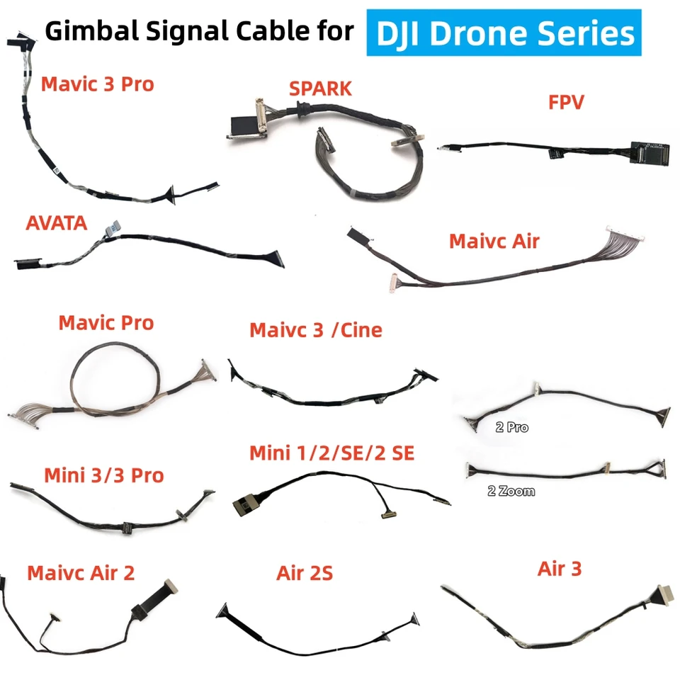 Skutočný signálny kábel Gimbal pre DJI Mavic 1/2/3 vzduch 1/2/3 MINI 1/2/3/3 Pro Avata Spark FPV Dron Camera PTZ Čiary Opravy čiary
