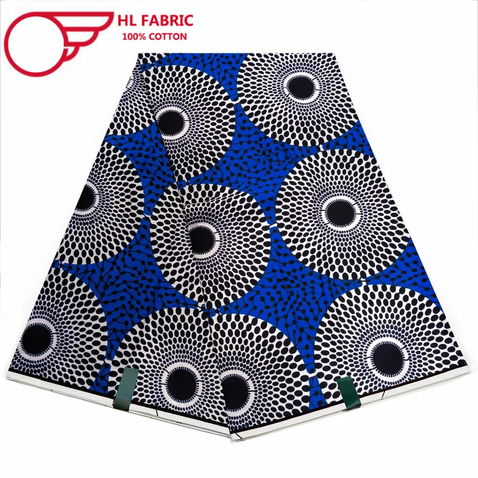 Skutočný vosk 100% bavlnená africká vosková látka nigérijská ankara blok výtlačky batik tkanina Dutch Hollandais Pagne na šitie LL61386