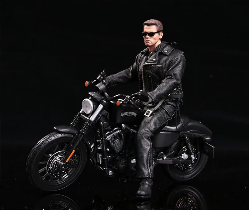 Skvelé dvojčatá 1/12 Scale Limited Action Obrázok Terminátory 2 Rozsudok T-800 Harley Motors Model pre zber