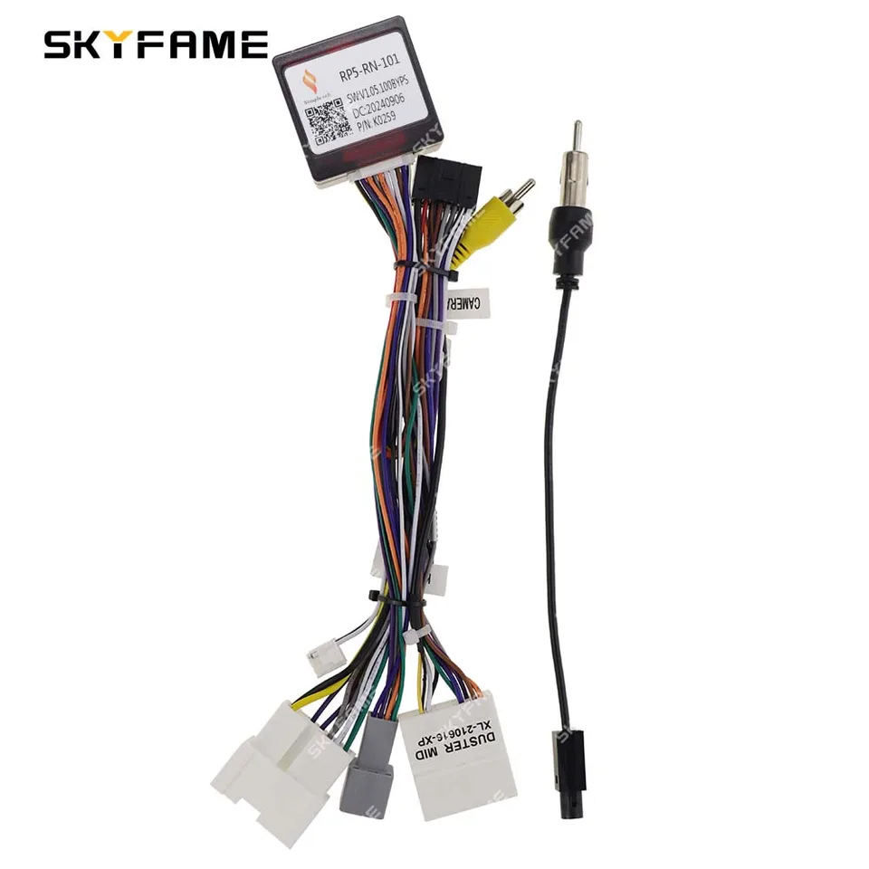 SkyFame CAR 16PIN WIRINGSPLIVA PODMIENKA Adaptér Canbus Box Decoder Android Radio Power Cable pre Renault Express Duster Trafic 3