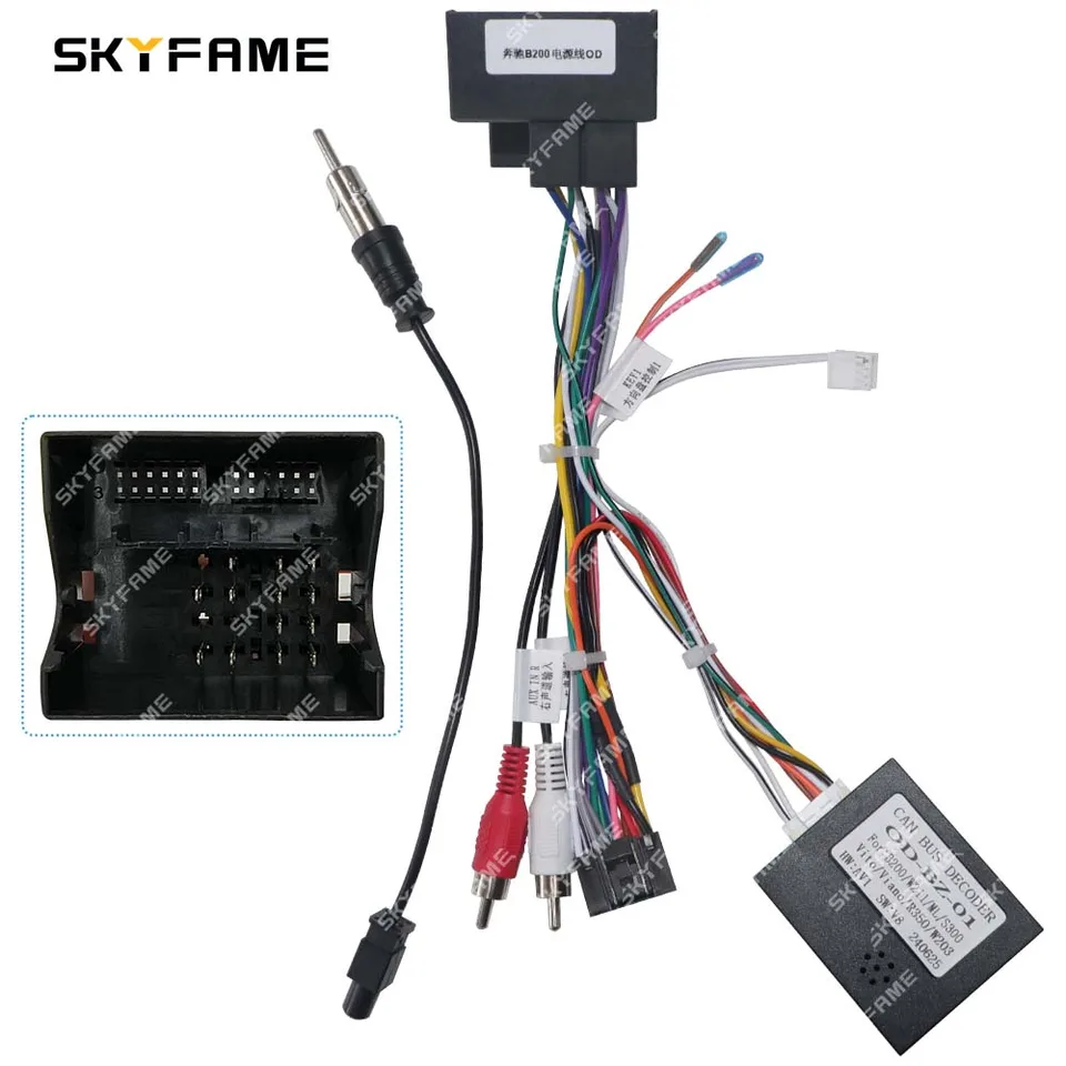SkyFame Car Wireing Postroje adaptér Canbus Box Android Radio Power Cabler pre Benz B200 E-Class W211 W245 W164 W639 OD-BZ-01