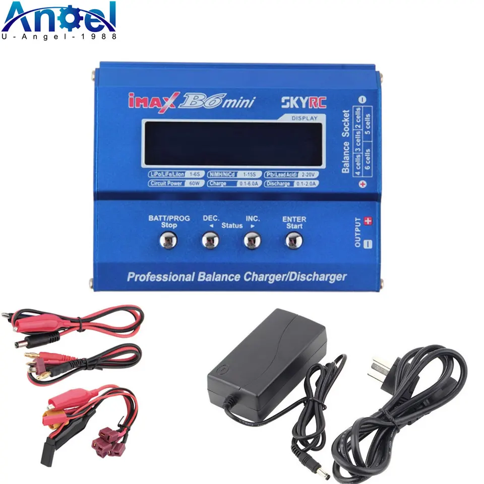 Skyrc IMAX B6 Mini Professional BATTERICKÁ BATTERICKÁ KAŽDOSTI +15V 6A Adaptér pre nabíjanie vrtuľníka RC HELICOPTER