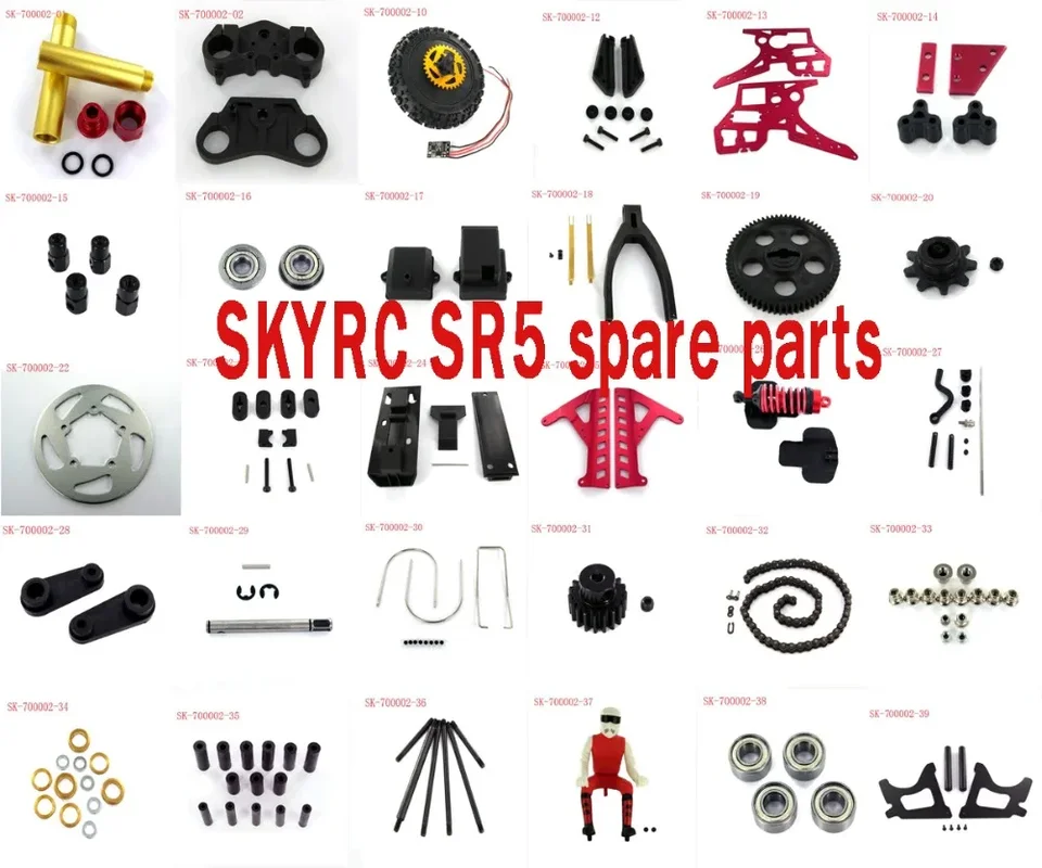 Skyrc SR5 1/4 Super Super Rider RC Motocykel Náhradné diely Motor motorový reťazec reťazový tlmič šoky švihúci ramen
