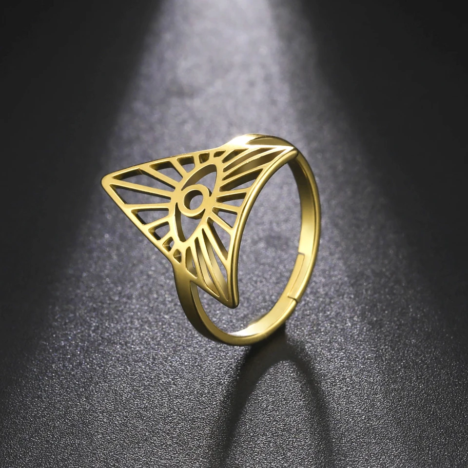Skyrim všadeprítomné oka Boha prsteň Ženy z nehrdzavejúcej ocele Zlato farba Nastaviteľné prstene Kúzla čarodejnica Amulet ochrana šperkov darček