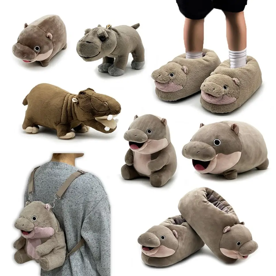 Skákacie ošípané moo deng plyšové hračky roztomilé posedenie postoje pygmy hippoppotamus vankúš plnený mäkkou hippo dollou plush hračky pre deti
