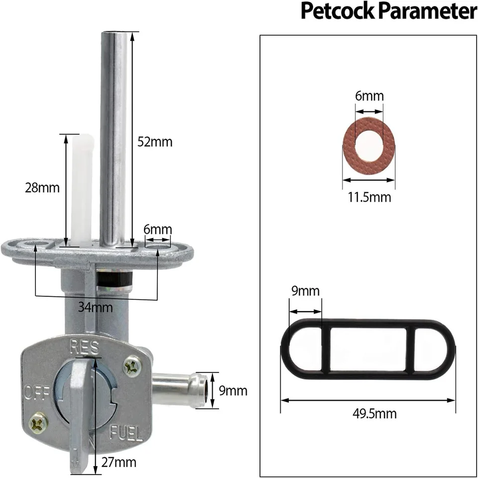 SL1-P01 Palivový plynový nádrž na výmenu petcock pre petcock za Yamaha YFS200 YFM250 YFM350 YFM400 YFM600 YFZ350 YFZ450 SUZUKI DRZ400 FZR600
