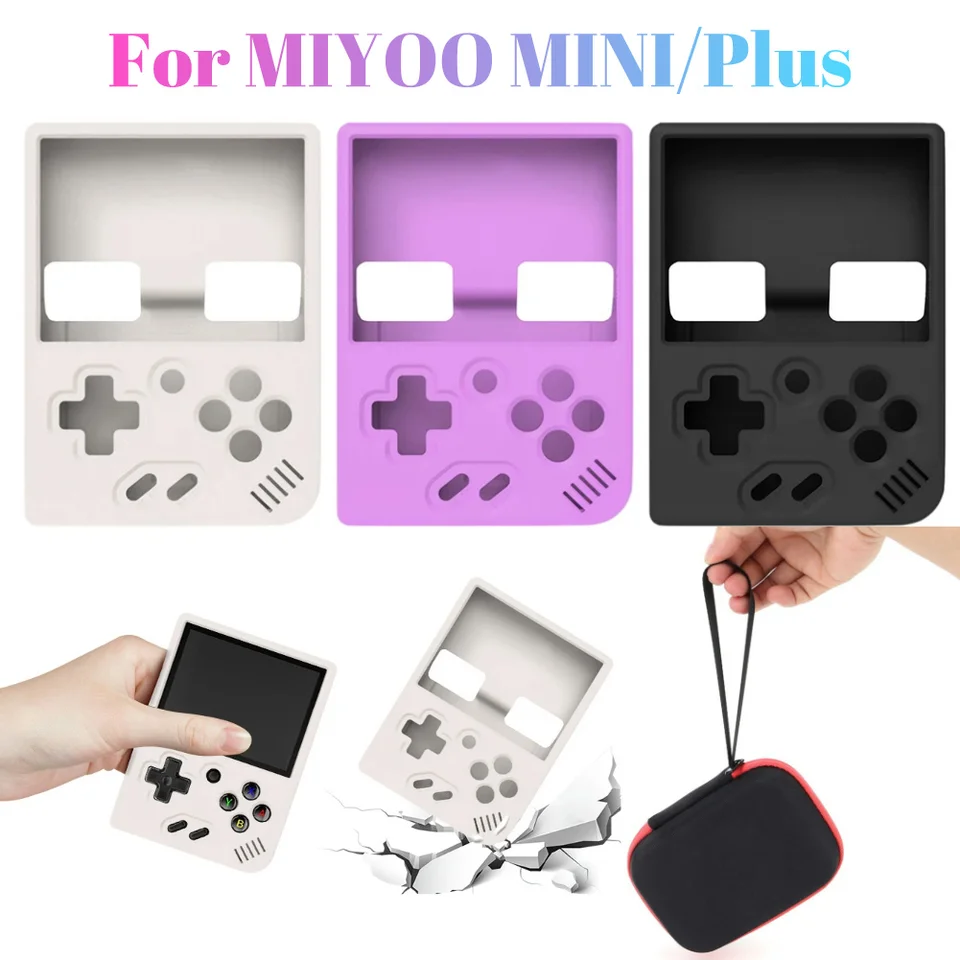 Slackproof Mäk Silikone Puzdro pre Miyoo Mini Plus + Game Console Soft Ochranná kryt