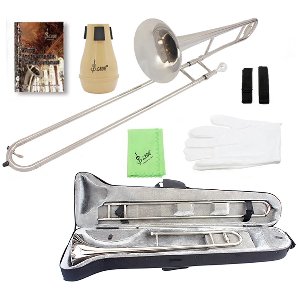 Slade BB Alto trombón Striebro B plochý mosadz s trombónom s trombónom s náustkovými rukavicami Čistiacich súpravu Študenti Študenti