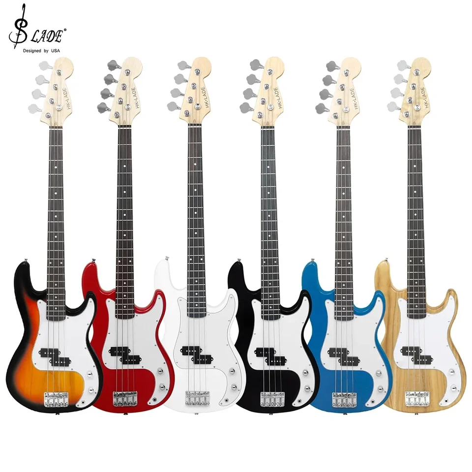 Slade Electric Bass Guitar 4 Strings 20 FRES Elektrické basy Rosewood hmatníka basy Guitarra s príslušenstvom zosilňovača Gutar