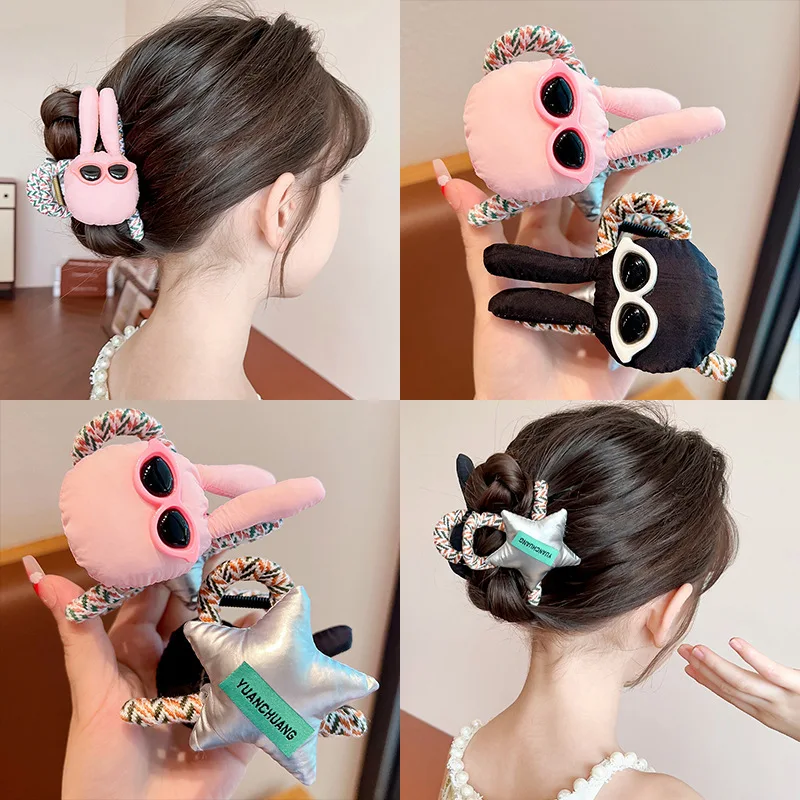 Sladká karikatúra Bobby Pin pre dievčatá Bunny Stars Back of Head Bun Grab Clip Fashion Shark Claw Y2K štýl pre deti Vlasov