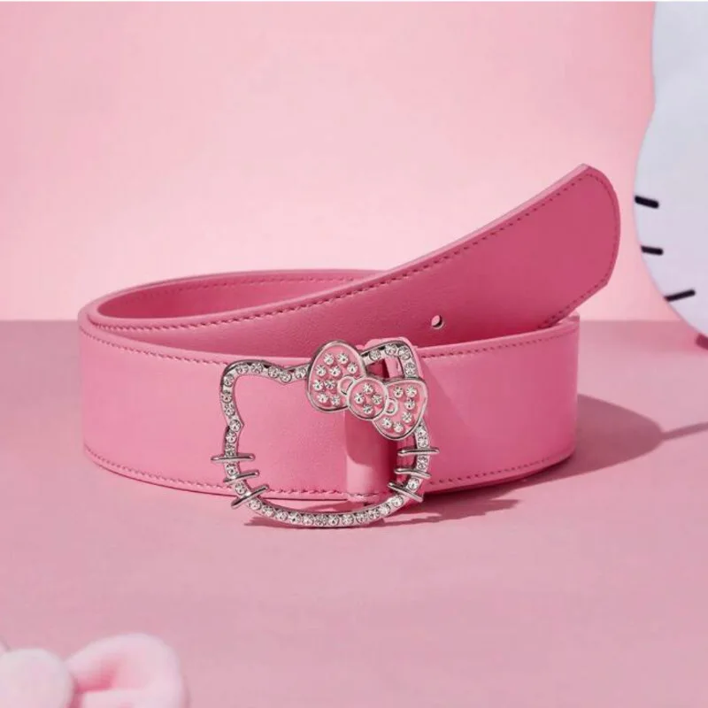 Sladké dievča opasok Dutlow Out Kitty Cat Pink Belt Vhodný pre džínsy