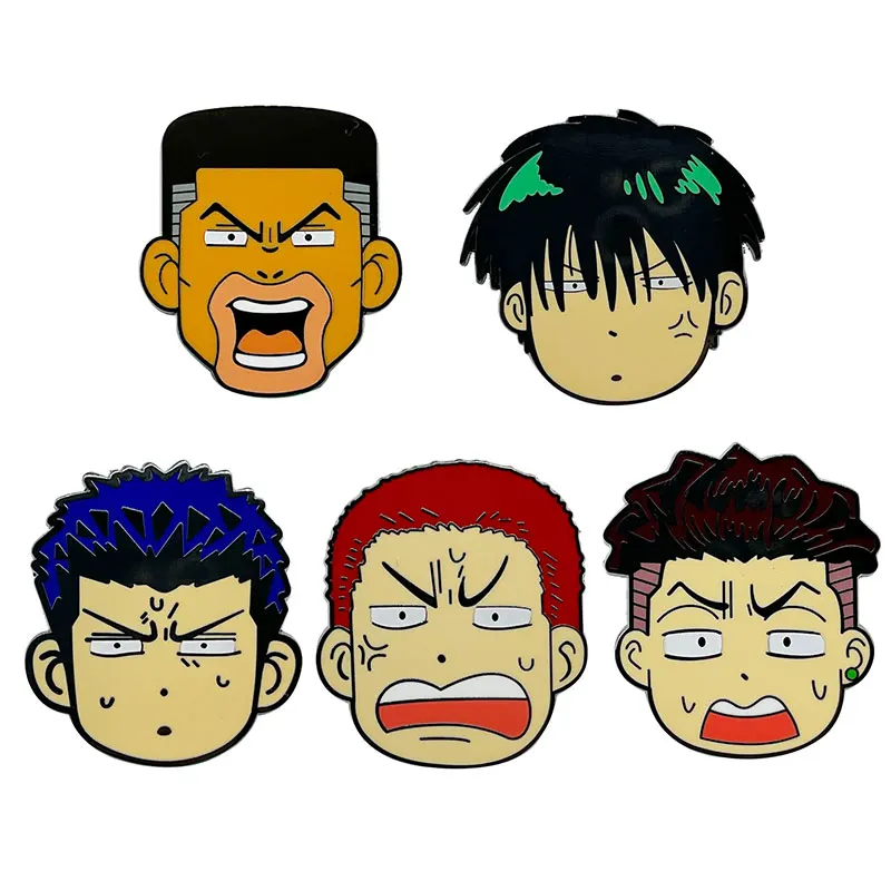 Slam Dunk Anime Smalt Pins Basketbal klub Kovový broš