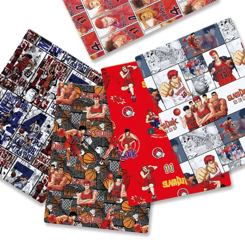 Slam Dunk Cartoon DIY ručne vyrobené šijacie patchwork prešívanie detské šaty Domovský list 140 cm tlačená látka šija