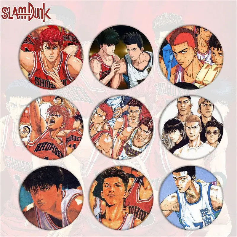 Slam Dunk Sakuragi Hanamichi Rukawa Kaede Animácia Periférny tvorivý odznak odznak Avatar Tinplate Decoration Darček