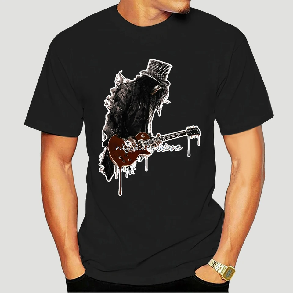 Slash T tričko pre mužov gitarový rockový atrament v štýle Gun Music Roses Man nigikala Tričko s krátkym rukávom Najlepšie predávané topy 8925x