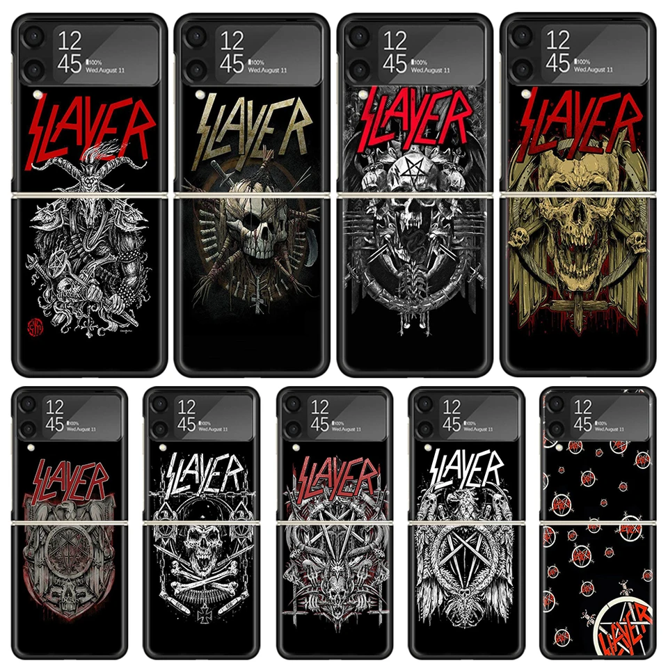 Slayer Heavy Metal Rock Band Puzder pre Samsung Galaxy Z Flip3 flip4 flip6 flip6 PC shell pre z flip 3 4 5 6 Tvrdé skladanie AR