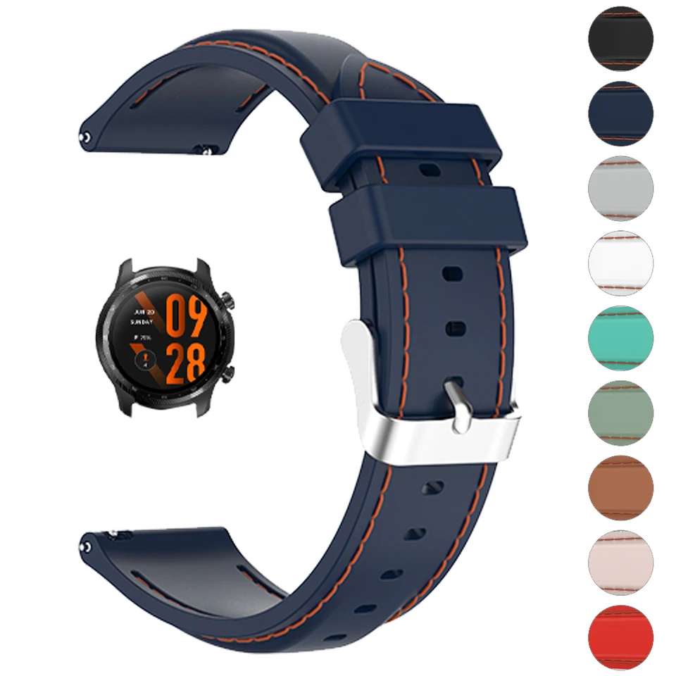 SLEDOVANIE PRE TICWATCH PRO 3 ULTRA GPS/LTE Silikónový remienok pre Ticwatch E3/GTX/GTH/S2/E2 SMARTWATCH NÁKLADOVÝ BRANDE