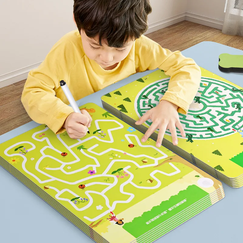 Sledovanie zošita Časťovacia prax Copybook Pen Control Training Magical Montessori Cards for Kids Education Book 64 strán