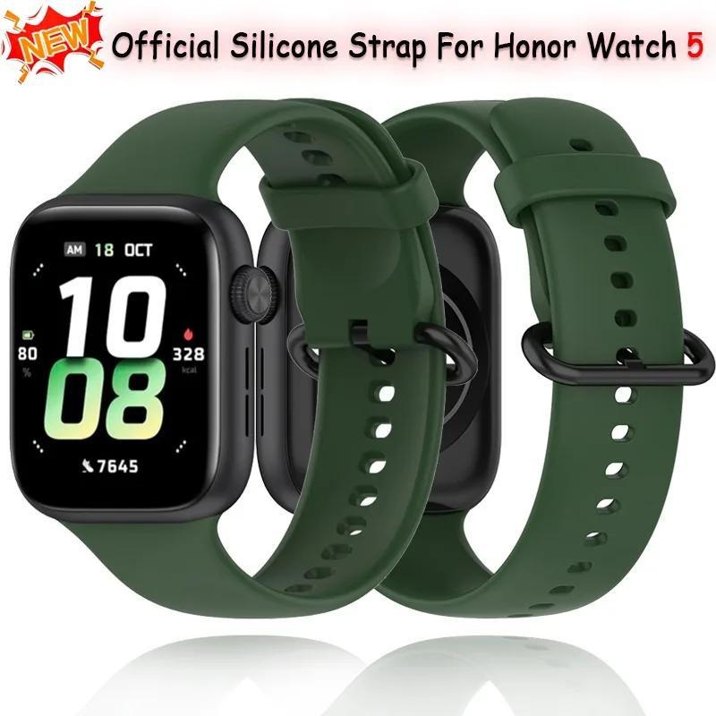 Sledujte kapelu pre Honor Watch 5 Strap Men and Women Nahradenie silikónového remienka Honor Watch 5 náramok náramku Accessorie Correa