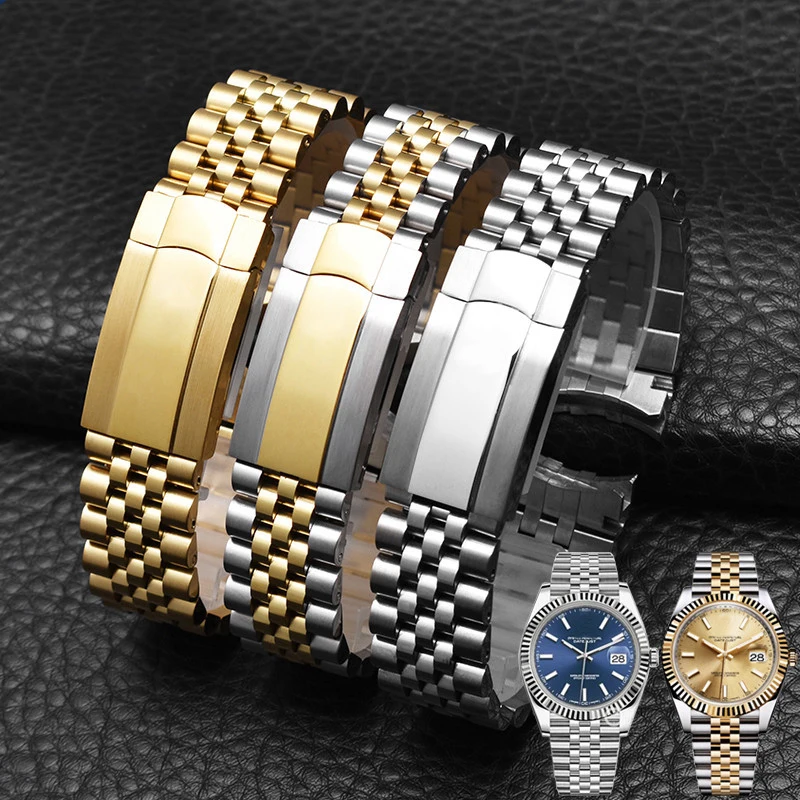 Sledujte náramok hodinky Band 20 mm 21 mm pre Rolex Oyster Perpetual DatejustJust Daytona Submariner z nehrdzavejúcej ocele Luxusné hodinky