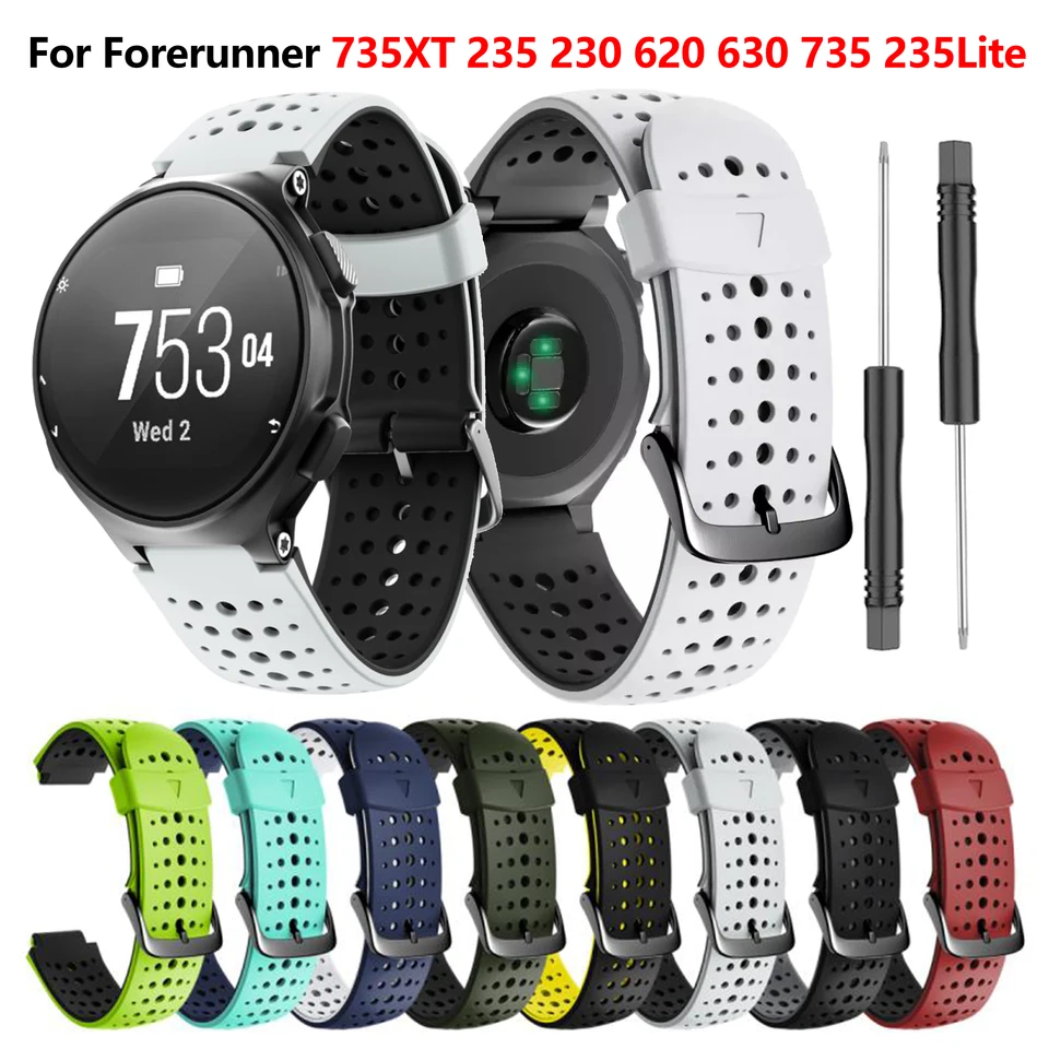Sledujte pre Garmin Forerunner 735xt Silikone WristBand Smartwatch Strap pre Forerunner 235 Lite 220 230 620 630 735xt náramok