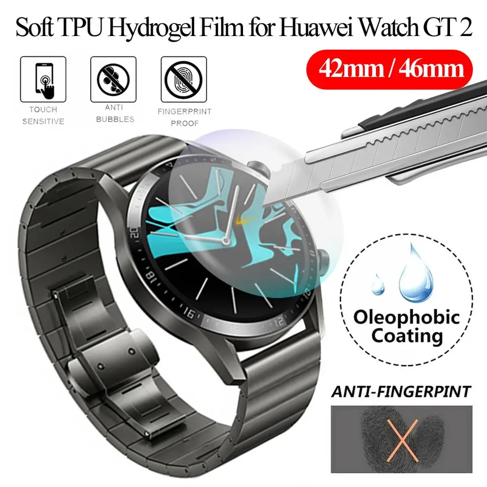 Sledujte príslušenstvo HD náramok výbuchovia Soft Soft TPU Film Watch Chrániče obrazovky Hydrogel pre Huawei Watch GT 2 42 mm 46 mm