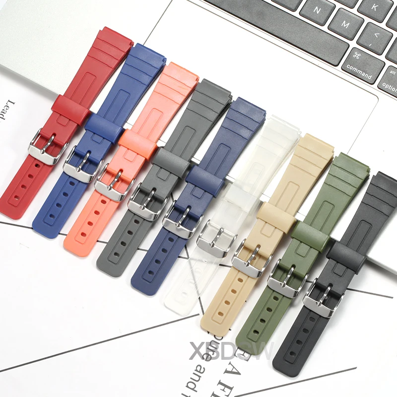 Sledujte remienok na náhradu pásma pre Casio F91W F-91W Black Resin Watchstrap Watchstrap s kolíkmi kovová pracka TPU Silikónový náramok