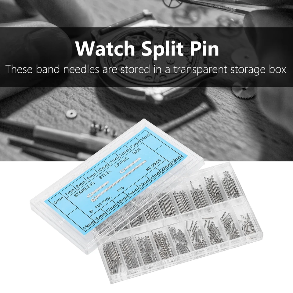 Sledujte špendlíky z nehrdzavejúcej ocele WatchBand Link Cotter Spring Repairing Kit 6-23 mm hodinky Spring Spring Spring