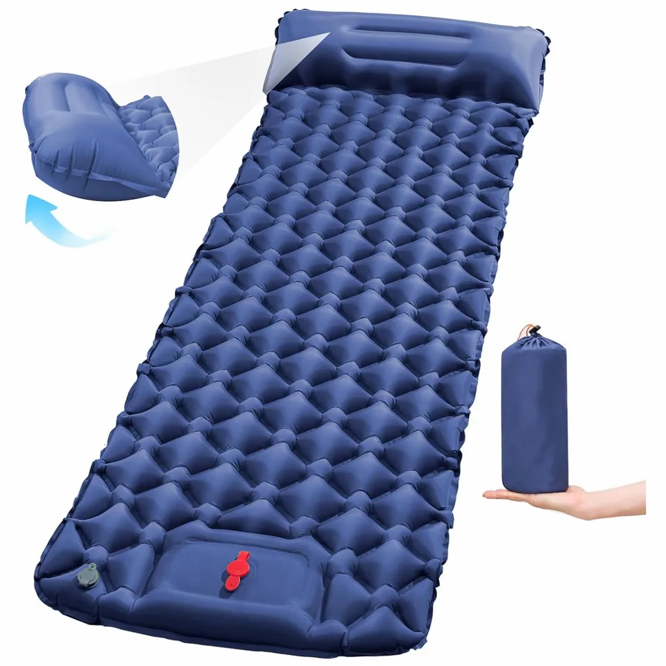 Sleep Pad pre kemping s spacami, spiacu rohož s vankúšom, kempingový matrac na batohovanie, turistiku