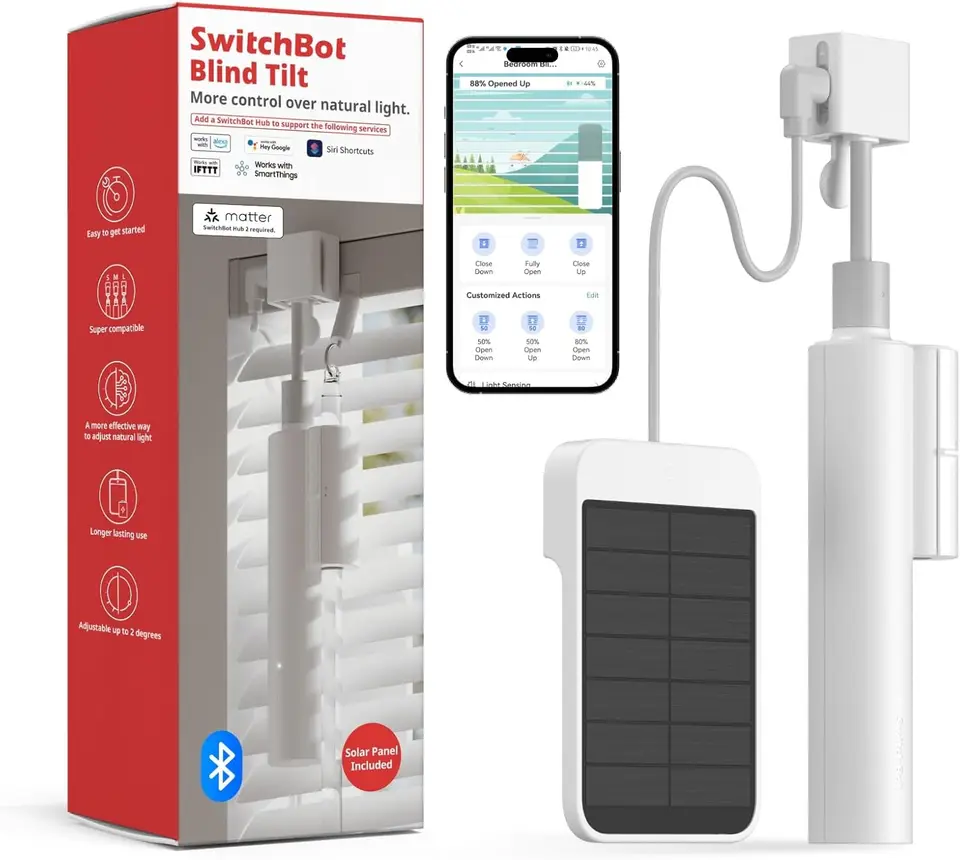 Slepé sklonené rolety - inteligentné elektrické žalúzie s diaľkovým ovládaním Bluetooth, solárne napájané, svetlo snímanie kontrastu