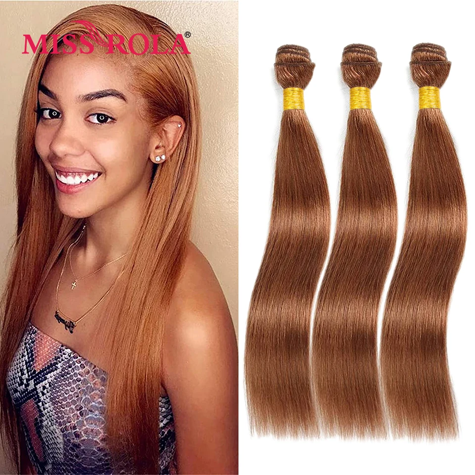 Slečna Rola Brazílska rovné ľudské vlasy tkajúc 1/3/4 zväzky 27# blond 99J Bug ombre remy predlžovanie vlasov dvojité úľavy