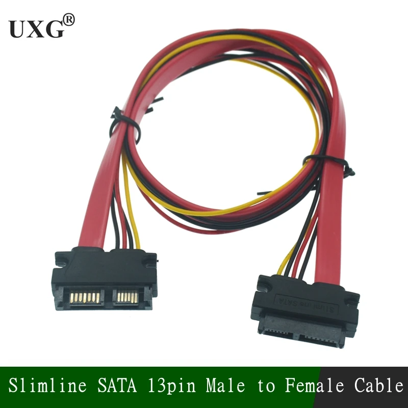 Slimline SATA 13pin Muž do Slimline SATA 13PIN 7+6 Dámsky predlžovací kábel pre SATA Slim DVD +/- RW Drive 30 cm 50 cm